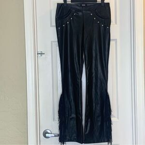 POSTER GRL by Dolls Kill GOSSIP MOVES VEGAN LEATHER BELL BOTTOMS Size Small